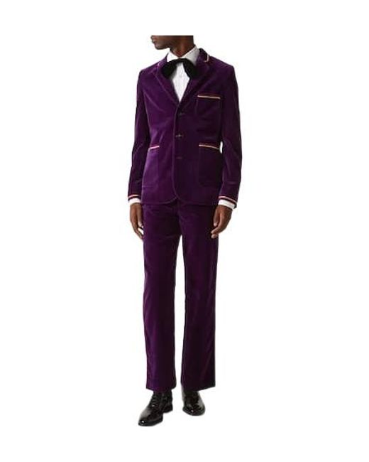 Bode Purple Showcase Cotton Velvet Suit Jacket for men