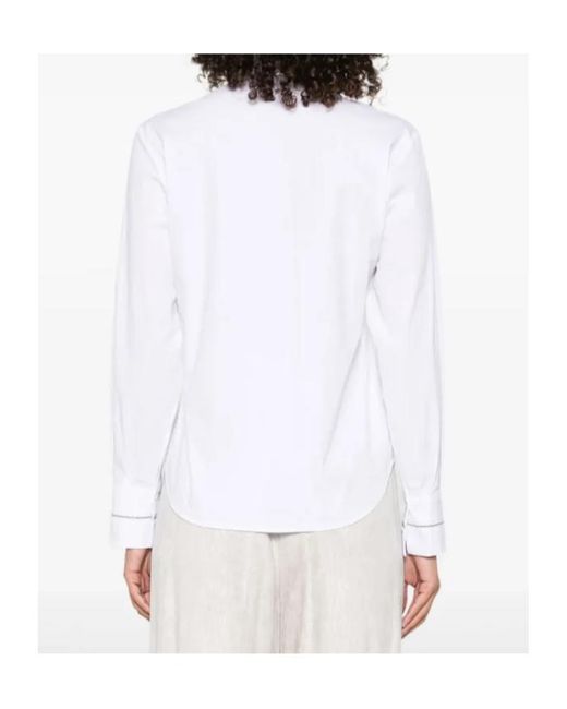 Peserico White Long-Sleeve Buttoned Shirt
