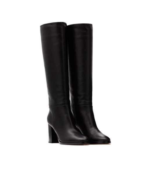 Gianvito Rossi Black Round-Head Boots