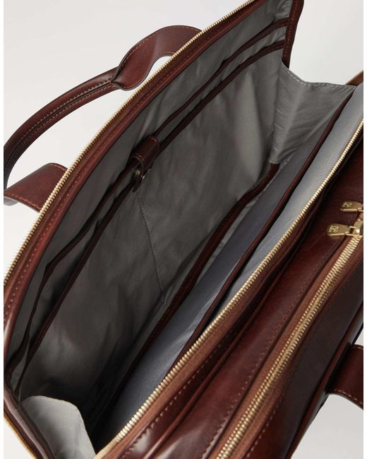 Brunello Cucinelli Brown Double-Zip Laptop Bag for men