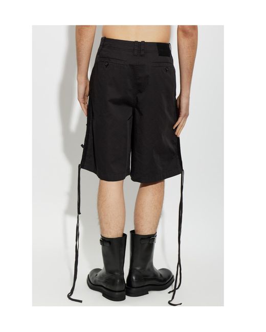 McQueen Black Belt Loop Shorts for men