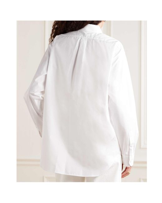 Ralph Lauren White Damien Embroidered Cotton-Poplin Shirt