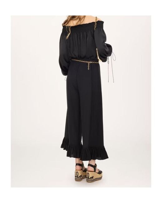 Chloé Black Draped Casual Pants