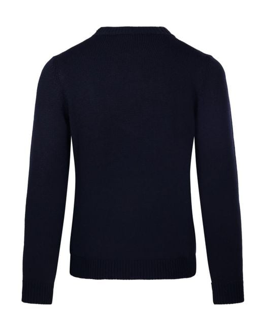 Roberto Collina Blue Round Neck Sweater for men