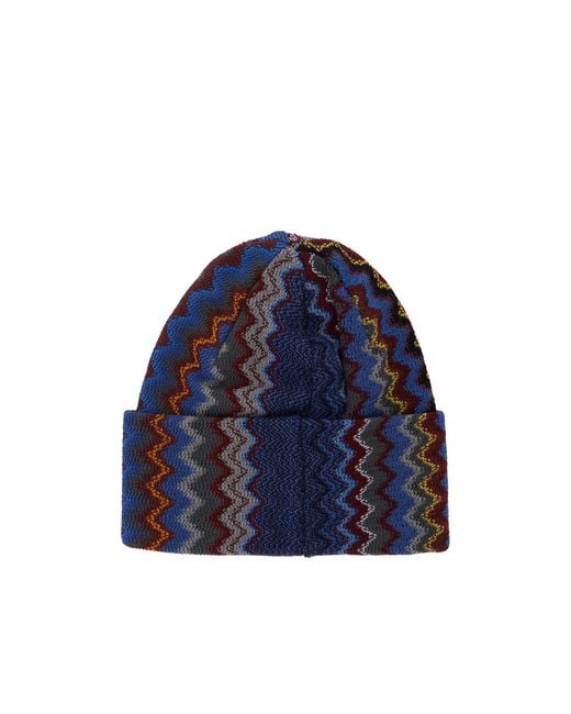 Missoni Blue Patterned Hat for men