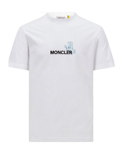 Moncler White X Frgmt Cartoon Logo Cotton T-Shirt for men