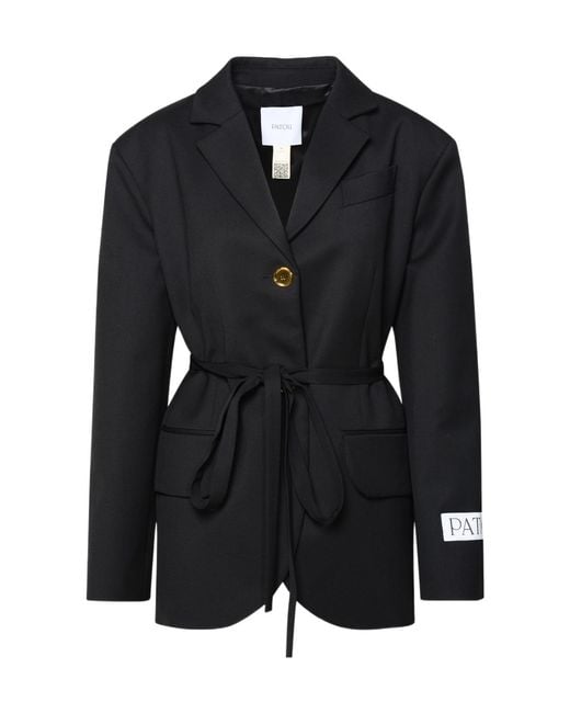Patou Black Long-Sleeved Casual Jacket
