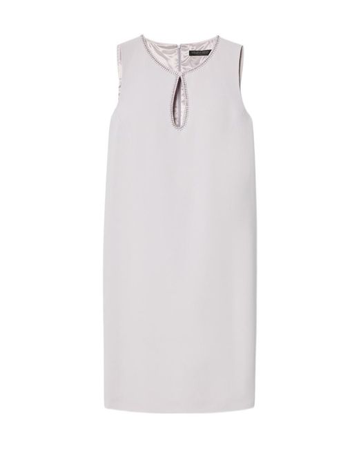 Marina Rinaldi White Embroidered Cady Dress