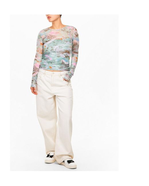 Off-White c/o Virgil Abloh Green Double-Layer Fabric Top