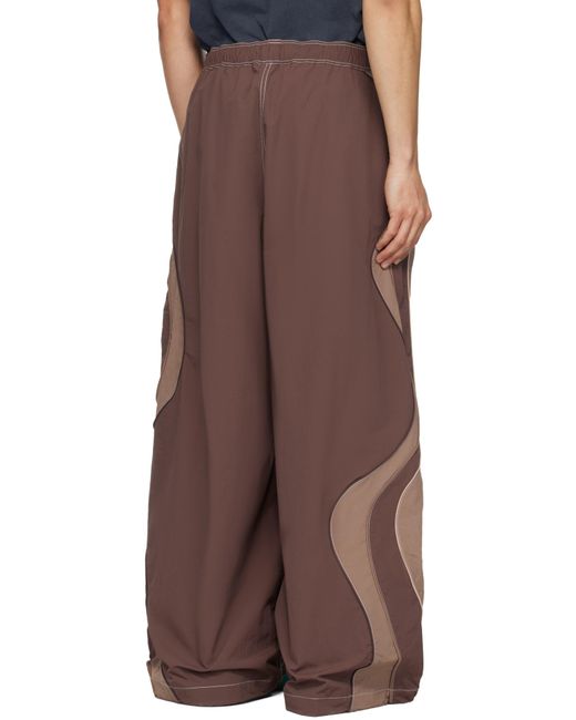 ERL Brown Contrast Panel Wide-Leg Pants for men