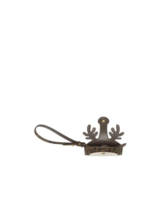 Fendi White Reindeer-Motif Card Holder