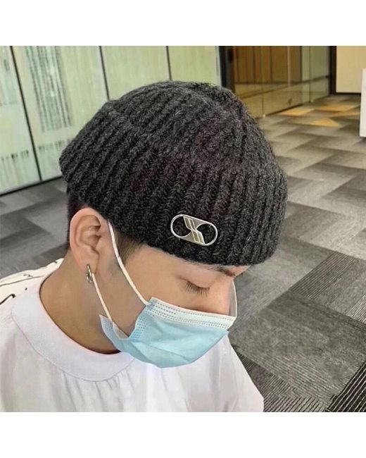 we11done Multicolor Logo Knitted Hat for men