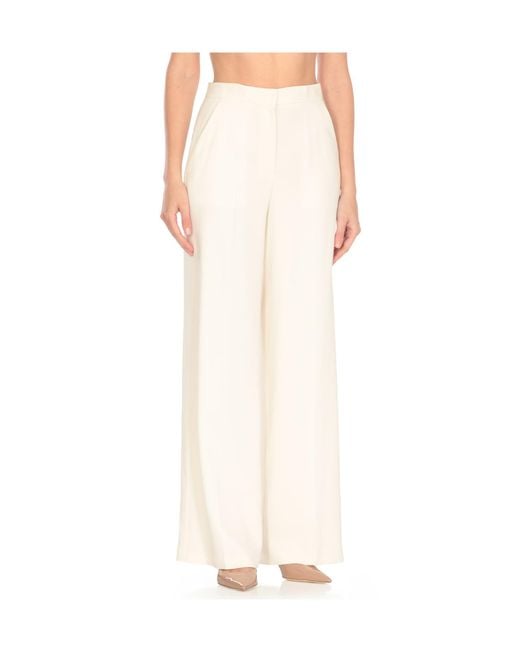 Pinko White Pergamino Special-Occasion Wide-Leg Trousers