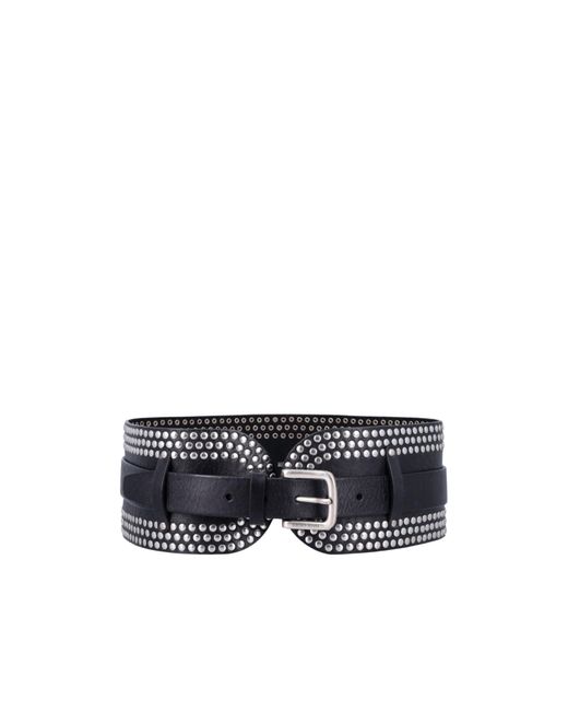 Golden Goose Deluxe Brand White Studded Leather Belt