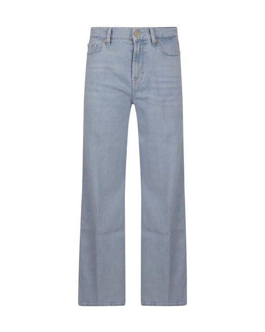 7 For All Mankind Blue Flared Jeans