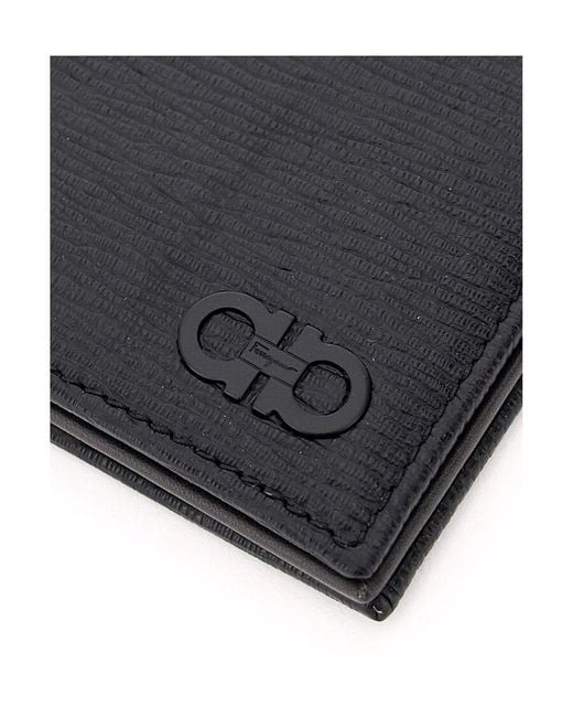 Ferragamo Black Ferragamo Gancini Bifold Wallet for men