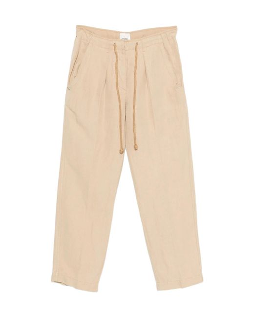 Isabel Marant Natural Sharony Drawstring Tapered Pants