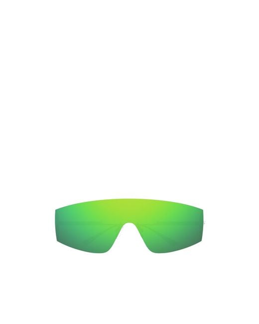 Bottega Veneta Green Eyewear Futuristic Shield Sunglasses for men