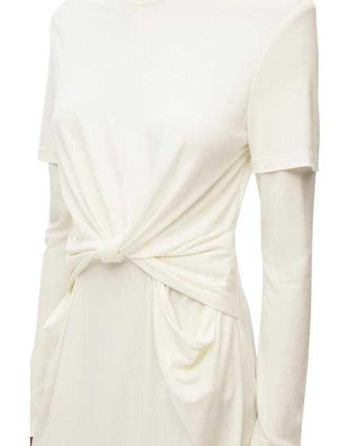 Loewe White Draped Dress