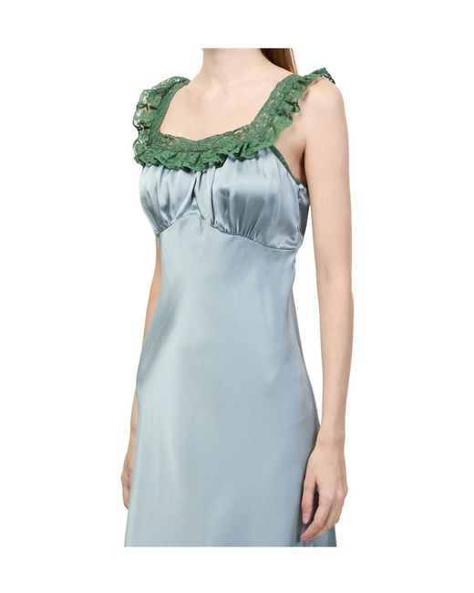 Chloé Blue Satin Maxi Dress
