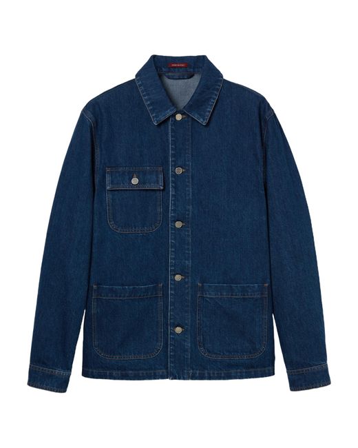 Gucci Blue Collared Button-Up Jacket for men