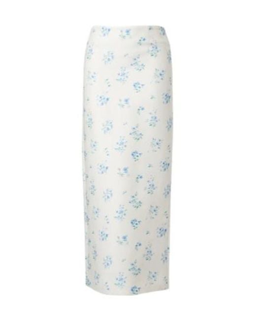 ShuShu/Tong White Floral Cotton And Silk Slip Skirt