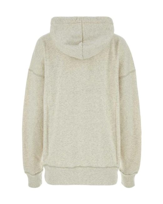 Isabel Marant White Isabel Marant Étoile Flocked Logo Drawstring Hoodie