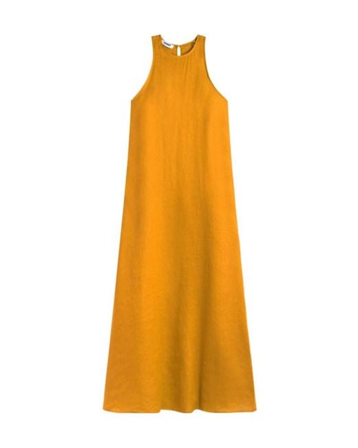 Ecoalf Yellow Ukara Sleeveless Halterneck Dress