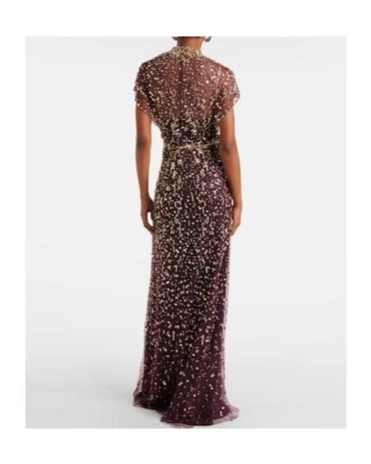 Jenny Packham Purple Sequined Gown