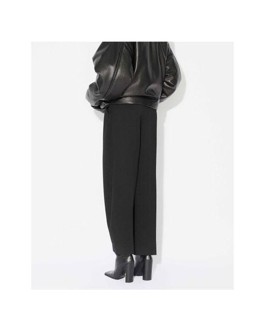 Alaïa Blue Virgin Wool Blend Straight-Leg Trousers