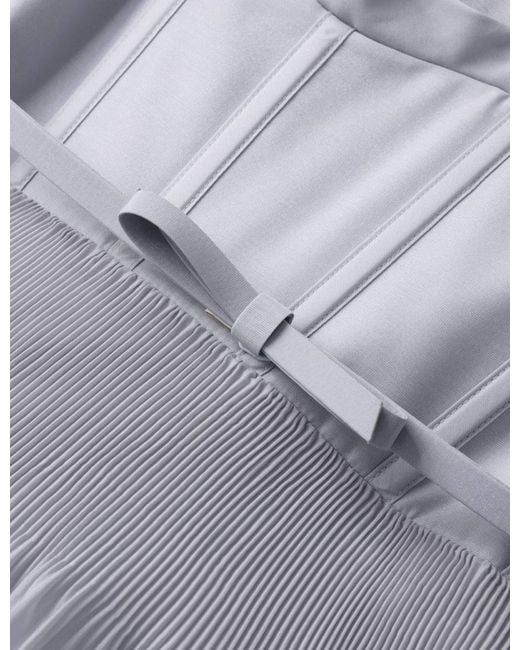 Zimmermann Gray Pleated Draped Mini Dress