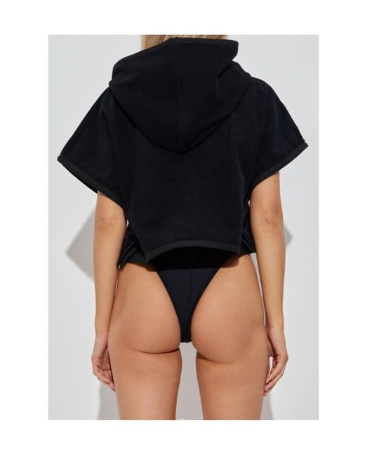 Balmain Black Cropped Poncho