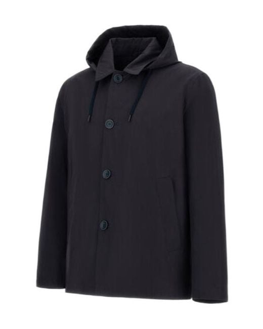 Herno Blue Hooded Jacket for men