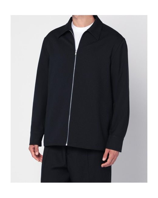 Jil Sander Blue Zip-Fastening Shirt Jacket for men