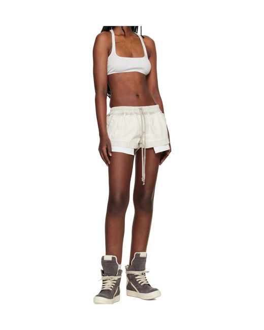 Rick Owens White Square Neck Top