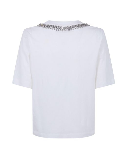 Seventy White Embellished Crew Neck T-Shirt