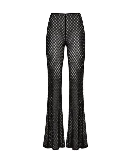 Missoni Black Sheer Patterned Knitted Trousers
