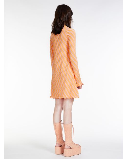 Sportmax Orange Long-Sleeved Cotton Dress