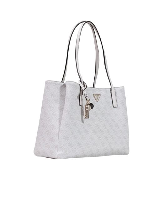Guess White Patterned Handbag