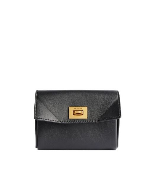 Balenciaga Black Rodeo Card Holder With Flap