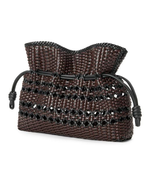 Loewe Black Medium Flamenco Woven Nappa Leather Clutch