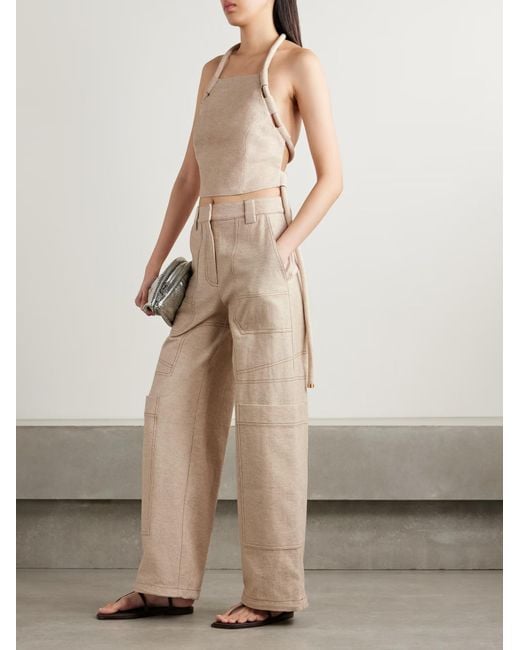 Cult Gaia Natural Themis Rope-Detail Tank Top