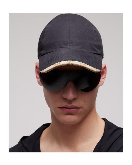 Gucci Black Gg Logo Baseball Hat for men
