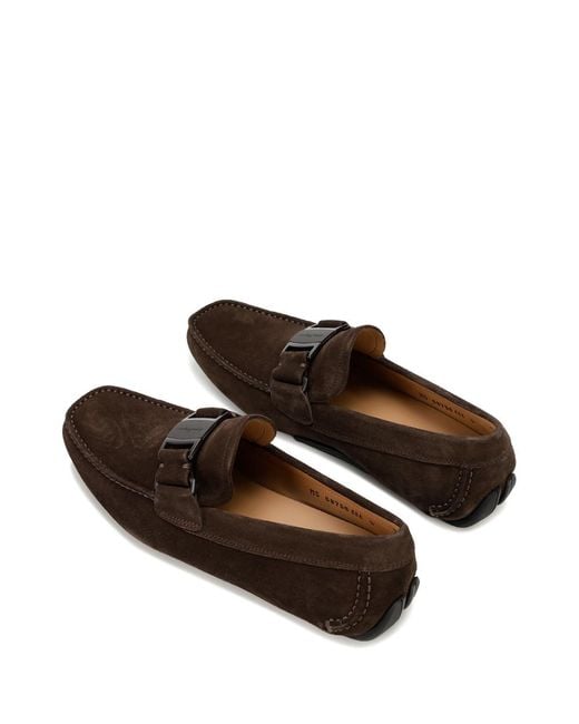 Ferragamo Brown Buckle Business Casual Shoes for men