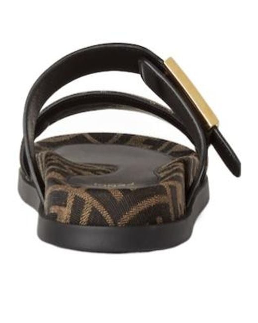 Fendi Black Feel Slip-On Slides