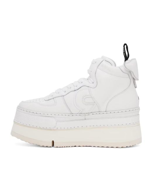 R13 White Chunky Leather Sneakers
