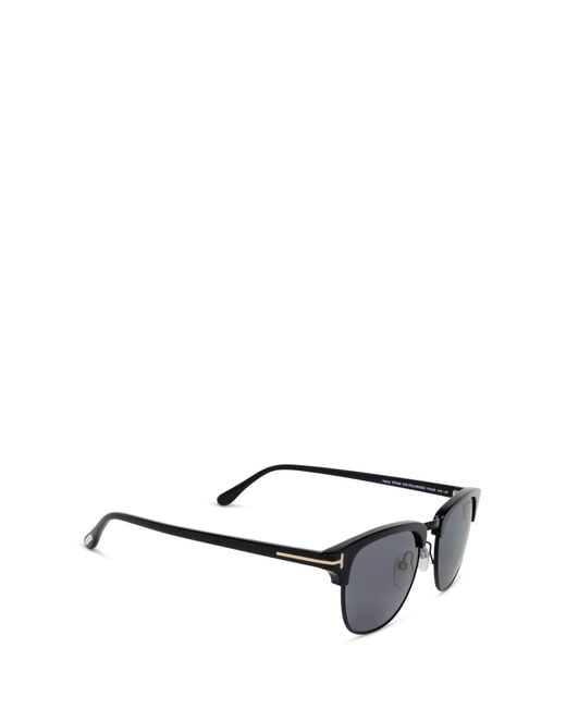 Tom Ford Black Eyewear Henry Round Frame Sunglasses