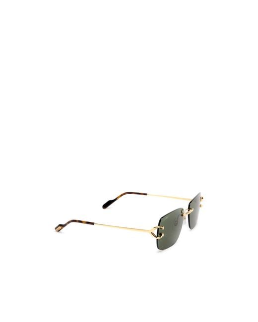 Cartier Green Rectangle Frame Sunglasses for men