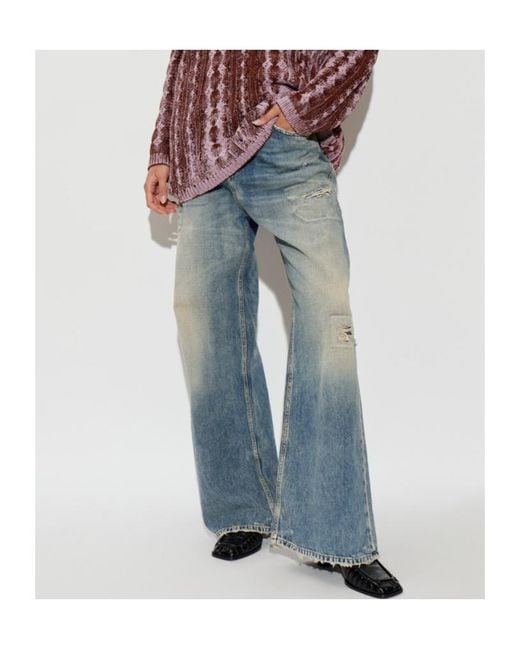 DIESEL Blue 1996 D Sire Yu Distressed Wide-Leg Jeans