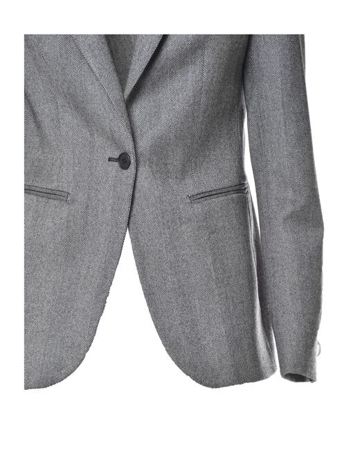Tonello Gray Single-Breasted Blazer